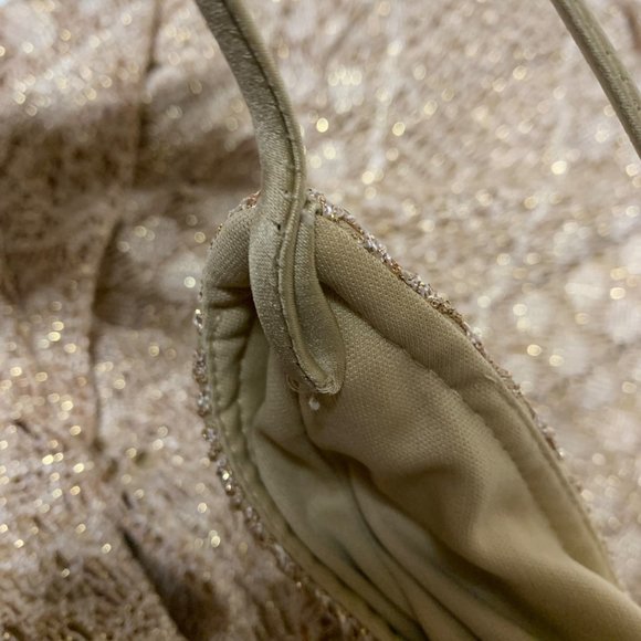 Vintage Bari Jay Gold Tan High Low Crochet Dress 80s 90s - Picture 9 of 9